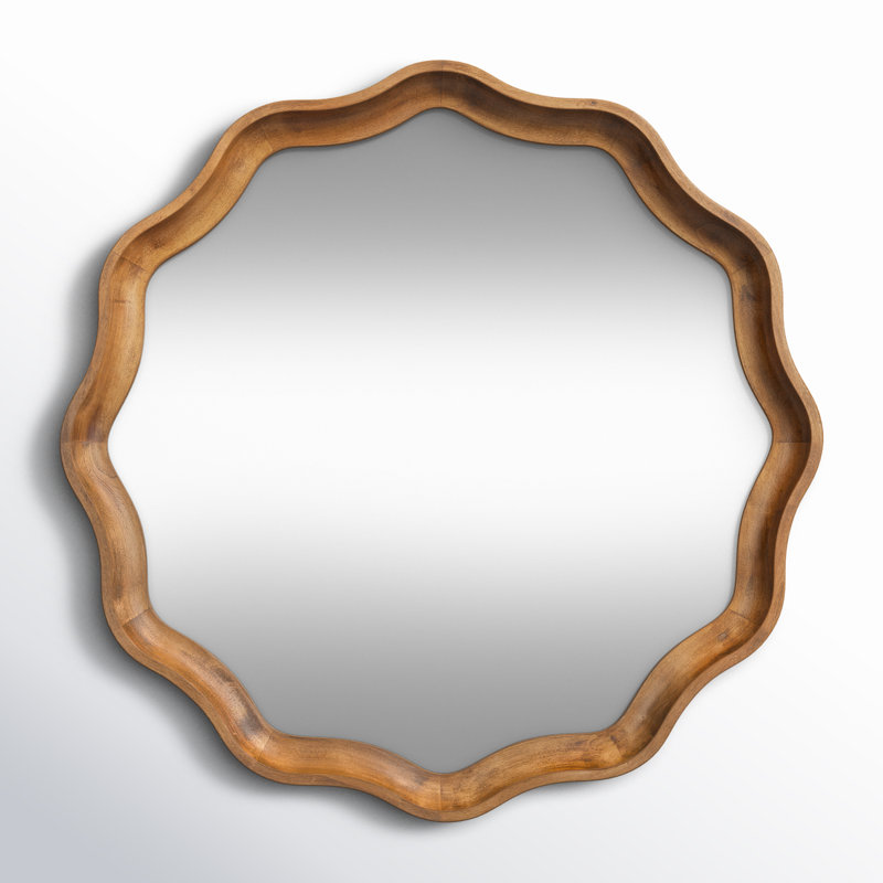Joss & Main Round Scalloped Wooden Wall Mirror & Reviews Wayfair